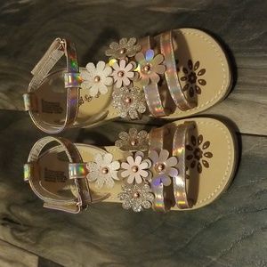 Self Esteem sandal, toddler size 10, rose gold shimmer